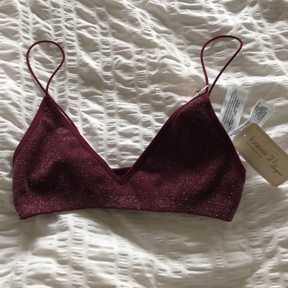 Burgundy Glitter Bralette